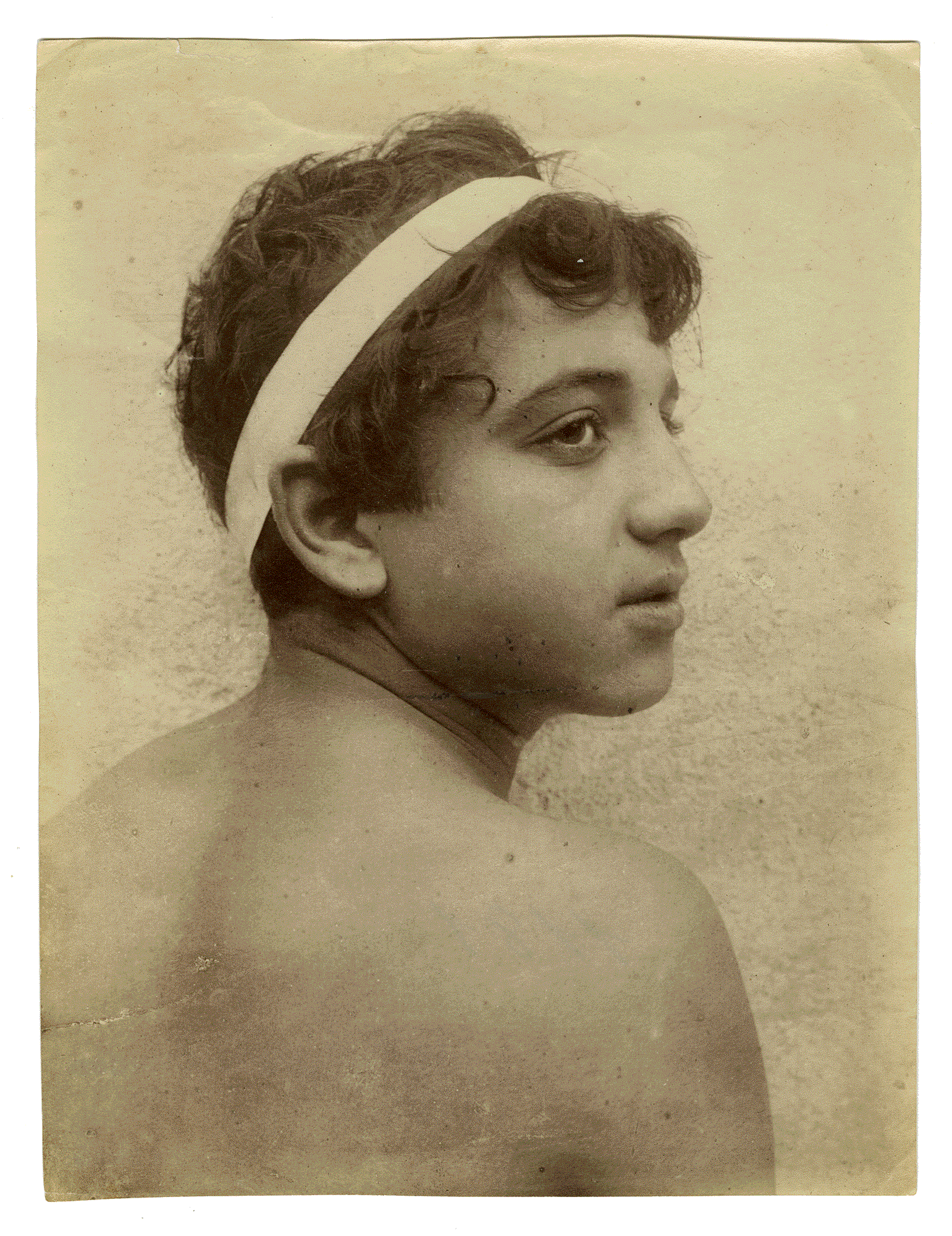 BOY WITH HEADBAND. Wilhelm von Gloeden. Taormina 1902.