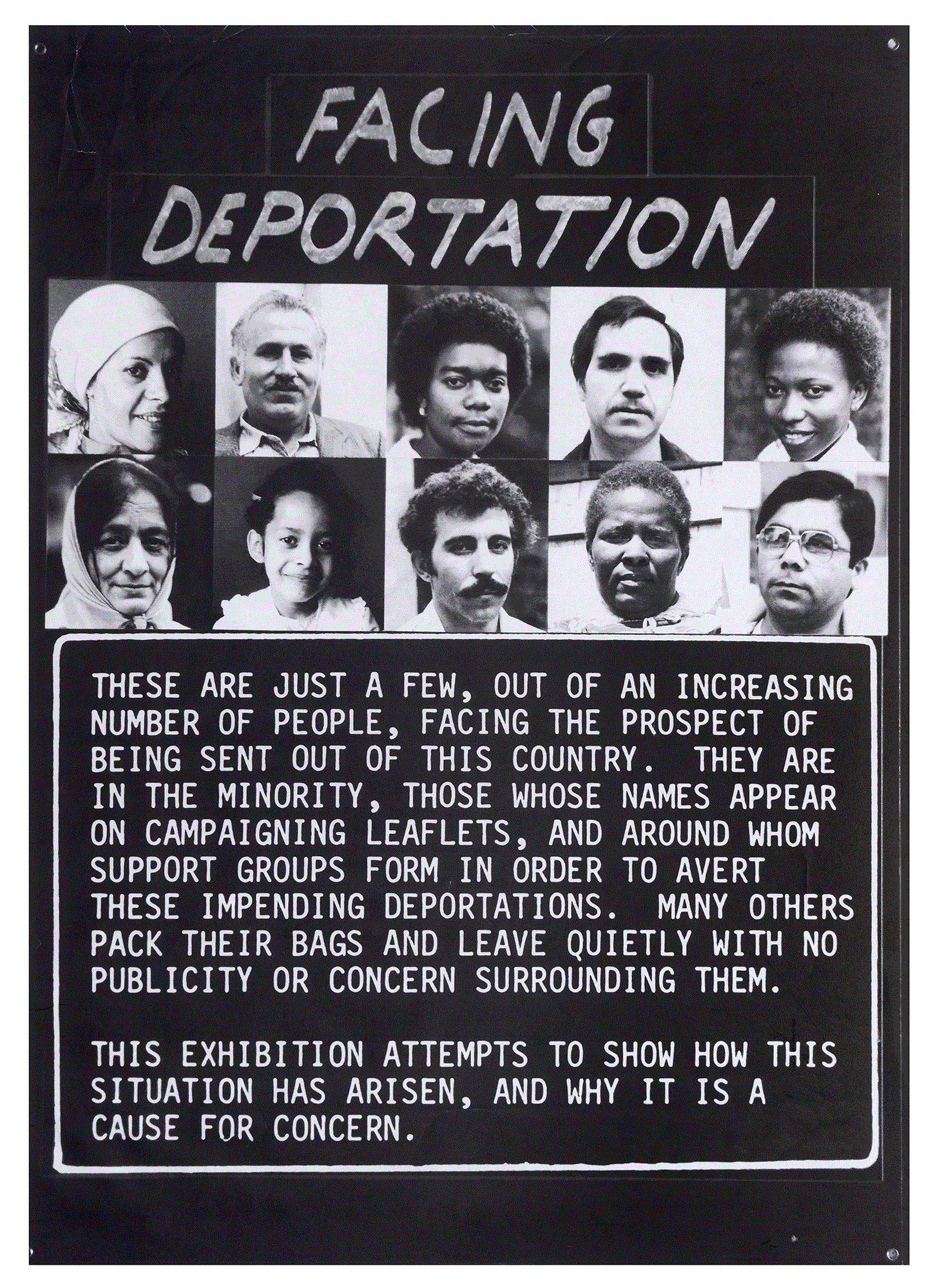 FACING DEPORTATION. North Paddington Community Darkroom. Philip Wolmuth. London 1981.