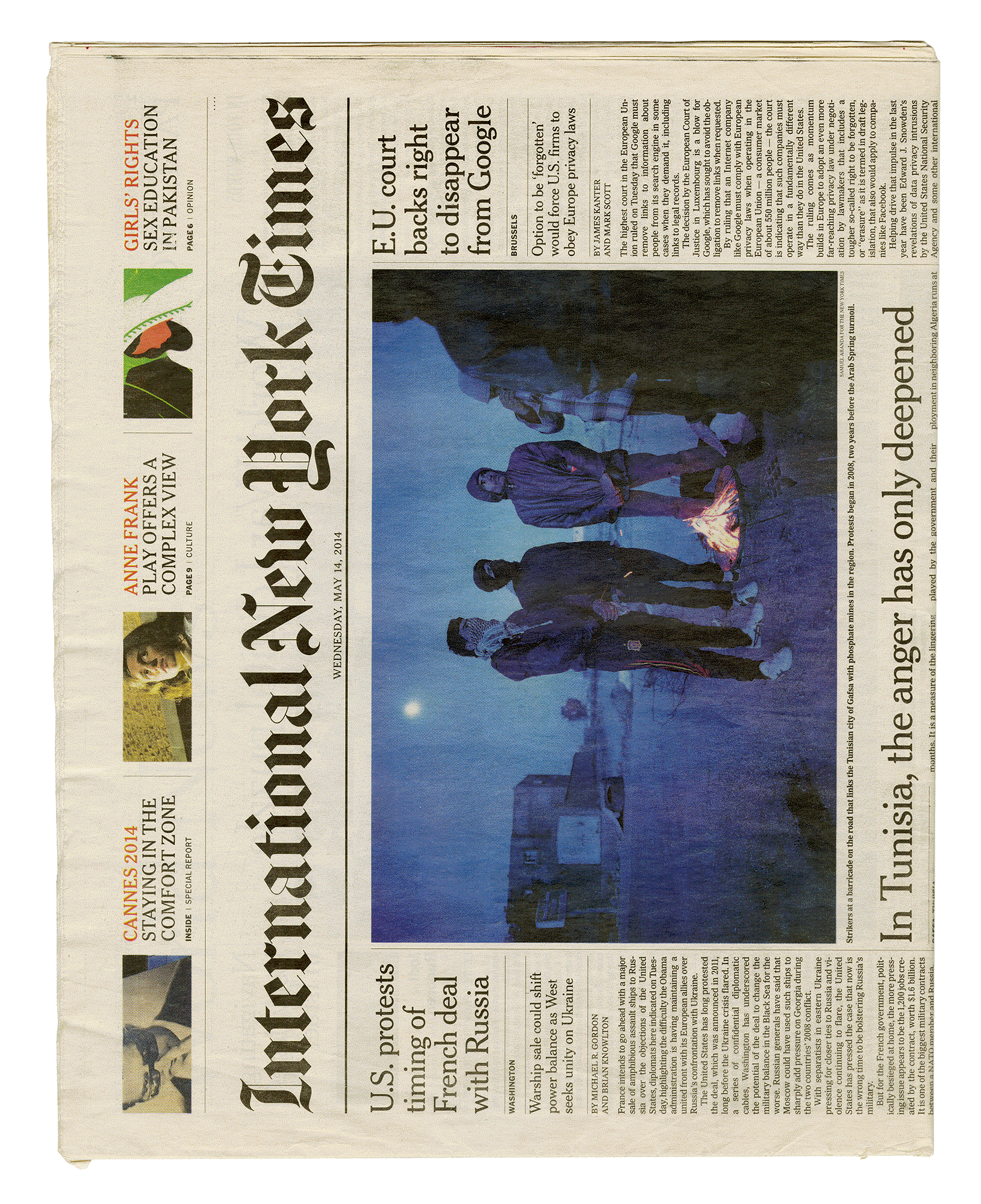 INTERNATIONAL NEW YORK TIMES. May 14, 2014.