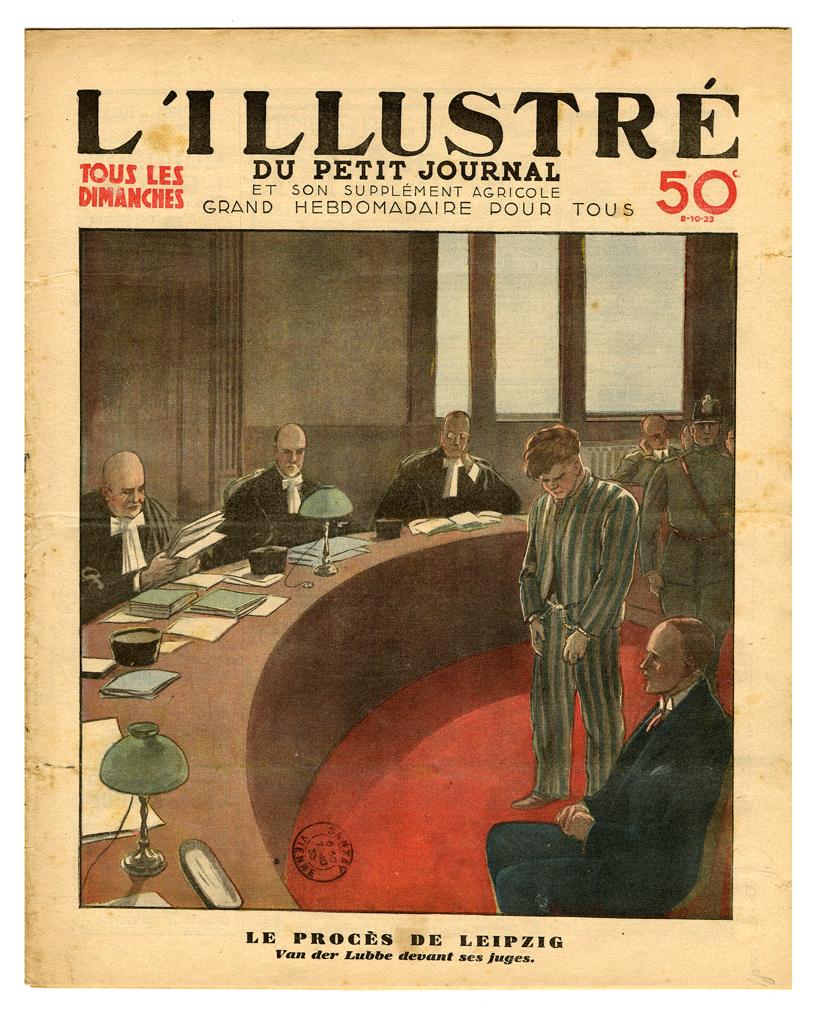 L’ILLUSTRÉ DU PETIT JOURNAL, 44e Année, No 2233: LE PROCÈS DE LEIPZIG. Paris 8-10-1933.