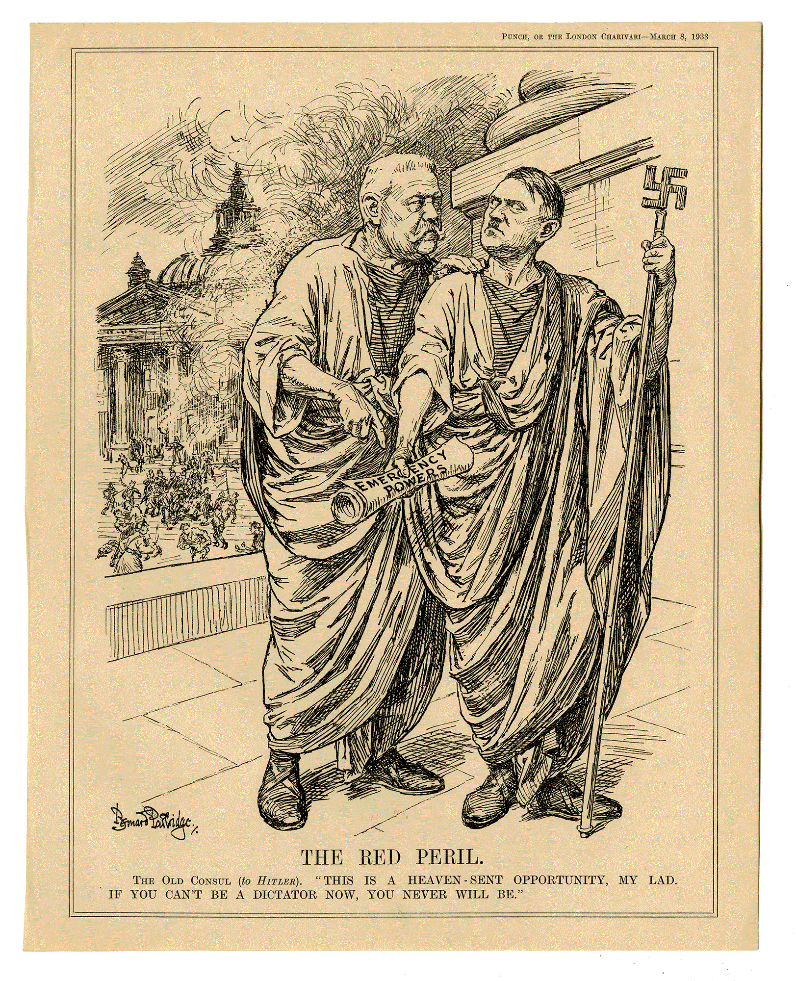 PUNCH, OR THE LONDON CHARIVARI: THE RED PERIL. Bernard Partridge. March 8, 1933.