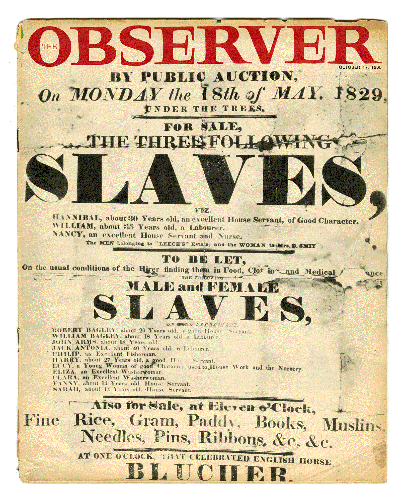 THE OBSERVER. London, October 17 1965.